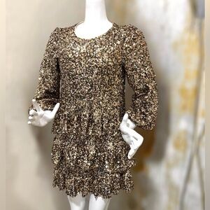 Antonio Melani Gold Sequin Long Sleeve Dress size 2